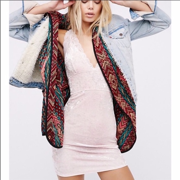 Free People Velvet Chemise ~ Medium - Picture 2 of 5